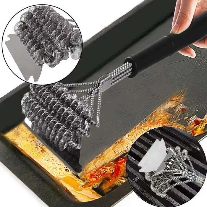 Brosse de nettoyage de gril avec grattoir