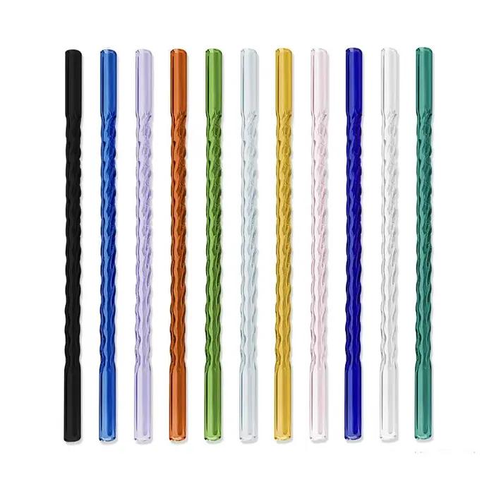 Pailles en verre transparents pour smoothies et milkshakes - 200 pièces pour une utilisation durable et élégante à la maison ou en extérieur