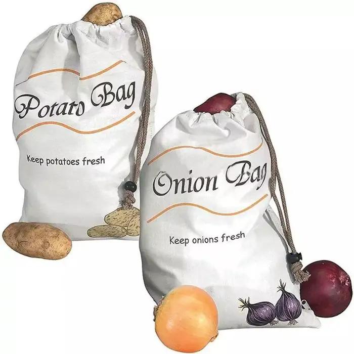 Sac de rangement pour pommes de terre et oignons