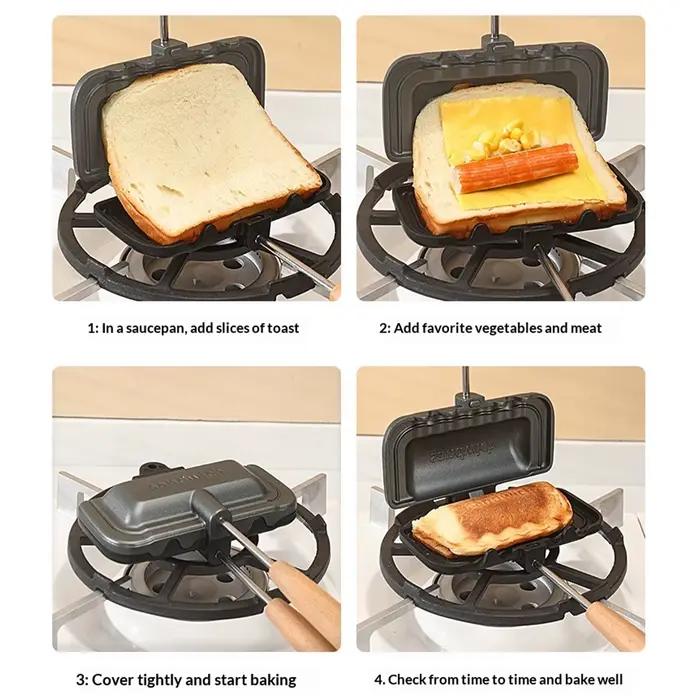 Poêle à sandwichs grillés et à panini avec plaques antiadhésives