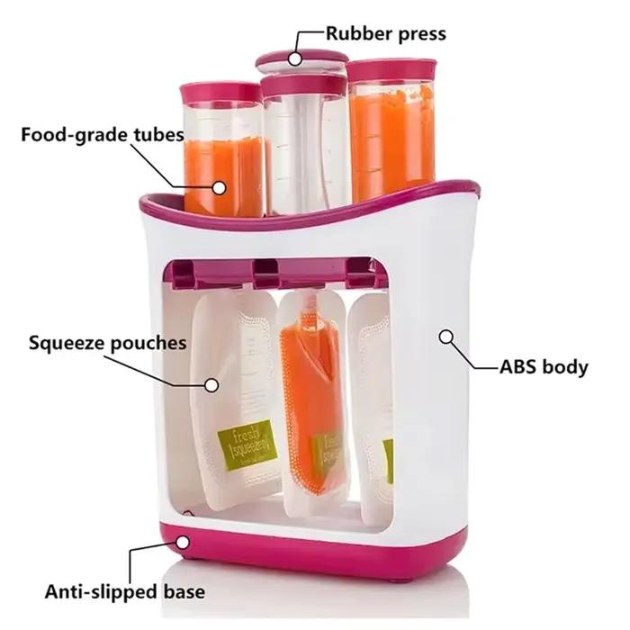 Extrudeuse de purée de fruits bio pour enfants station de compression avec sacs souples sécurisés pour nourrir bébé occassions spéciales repas en déplacement purées personnalisées écologiques