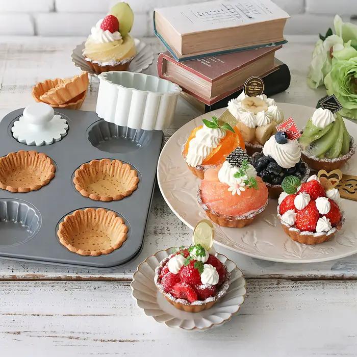 Moule à pâtisserie en acier au carbone motif dentelle florale, mini-cupcakes, tartes aux fruits et aux œufs, moule DIY, outils de cuisson antiadhésifs pour la cuisine