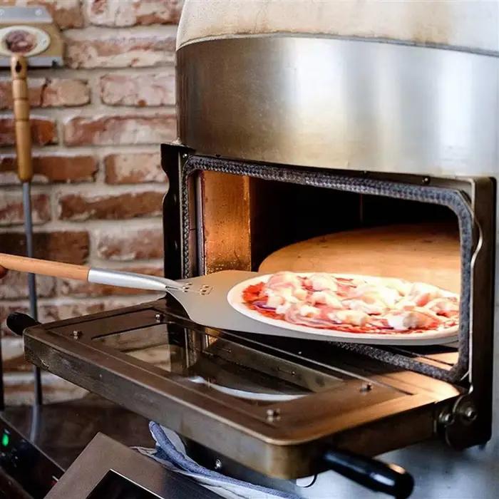 ABUN-2X peau de Pizza carrée, poussoir à Pizza en aluminium avec manche en bois, poussoir à pain, la Base de Pizza-poussoir à pain de levage de Pizza