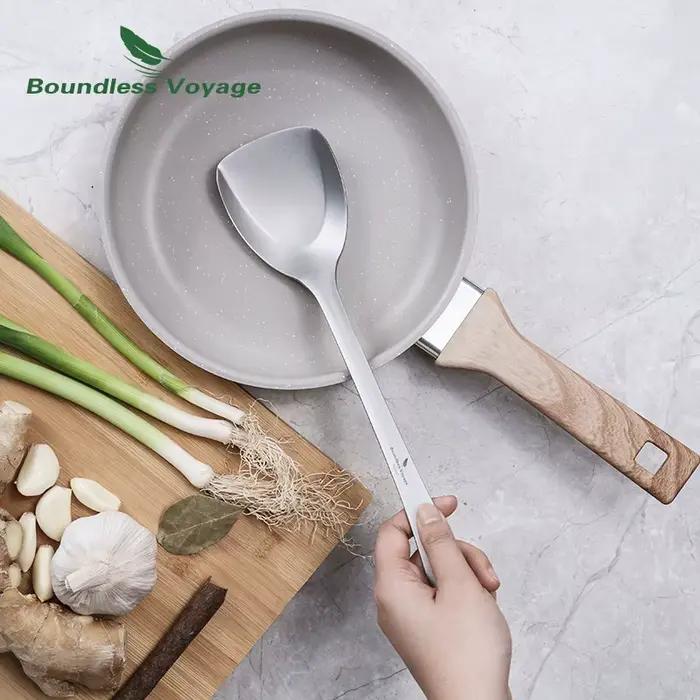 Spatule en titane Voyage sans limites, tourneur alimentaire ultraléger, ustensiles de cuisine légers pour pique-nique à domicile, utilisation en cuisine extérieure