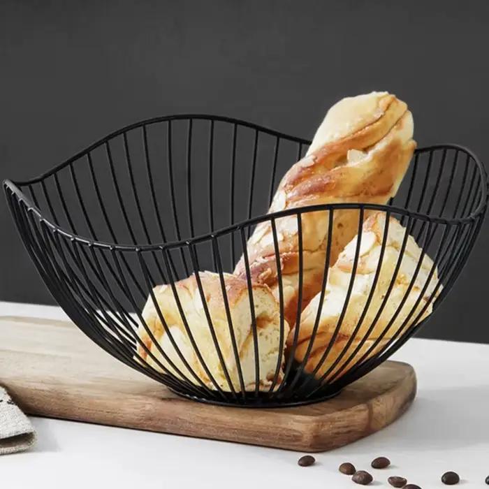 Corbeille à fruits en métal, bac à fruits simple, bols de rangement multi-tailles en fer pour collations, pain, légumes, support organisateur pour œufs et desserts de cuisine