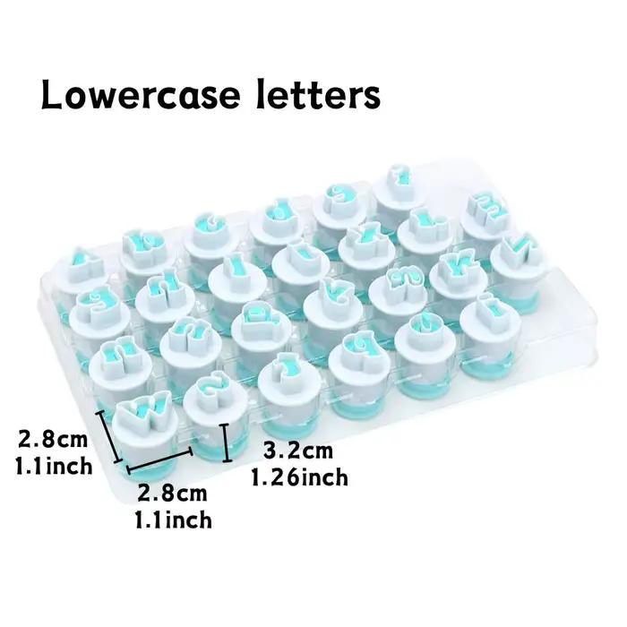 26 pièces/ensemble Emporte-pièces lettres majuscules et minuscules pour la pâtisserie, la décoration de gâteaux, les biscuits DIY, le fondant, la sugarcraft YMY