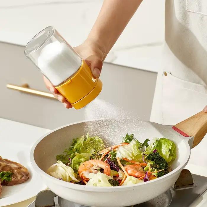Bouteille de sel quantitative de cuisine en verre scellé