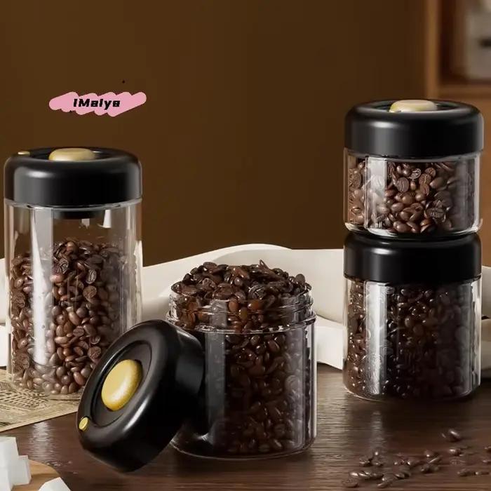 Pot de stockage de grains de café en verre Transparent