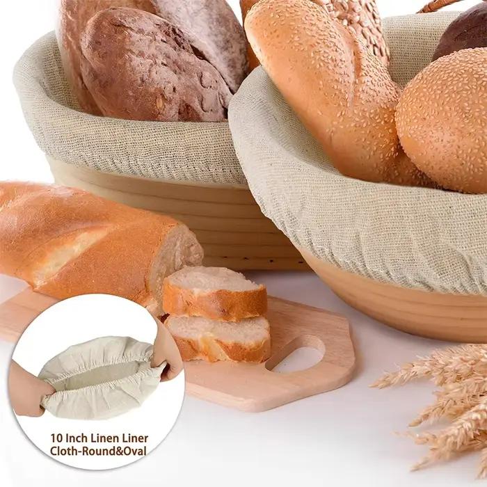 Panier à pain rond ovale Long Banneton en rotin