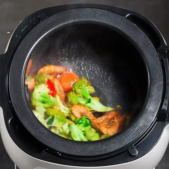 Wok Électrique Intelligent Automatique 2000W 2025 - Machine de Cuisson Multifonction Antiadhésive pour la Cuisine Domestique 2