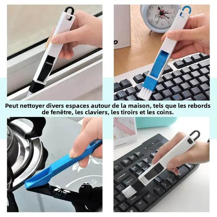 Brosse de nettoyage multifonctionnelle portable pour fenêtres, portes et claviers blanc éco-responsable pour ménage quotidien et grandes lessives