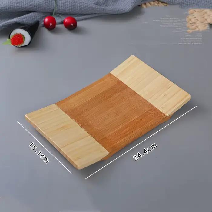 Planche à Sushi en bambou, assiette de bateau, plate-forme rectangulaire, bassin Sashimi, vaisselle de Cuisine japonaise et coréenne, plateau d'assiette de service