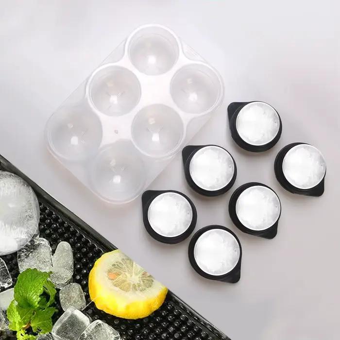 Grand plateau à glaçons en Silicone avec couvercle, grande machine à boules de glace, sphère ronde pour whisky/Cocktails/Barbon