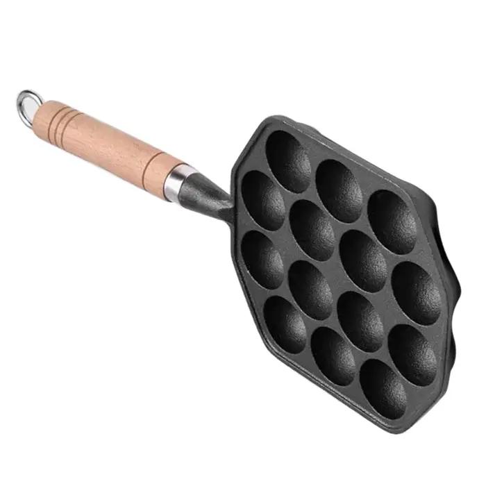 Moule à boulettes de viande de poulpe en fonte avec 14 trous pour la cuisine à la maison et pour les cadeaux d'occasion spéciale