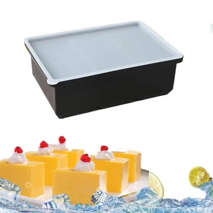 1 pièces stockage géant pour la Sauce repas alimentaire avec couvercle plateaux de congélateur en Silicone Extra Large soupe glace 3 Cubes plateau moules de congélation des aliments