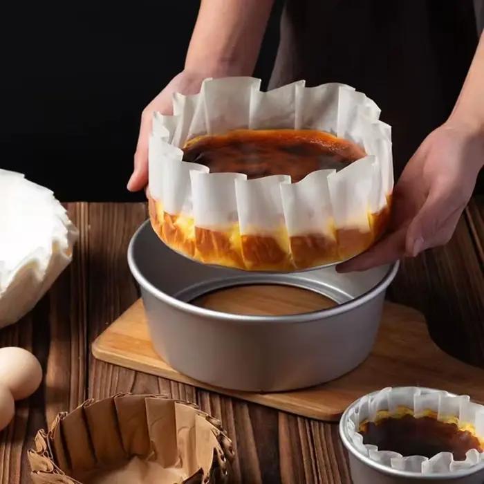 Papier à huile non stick Basque bleu ciel clair chocolat pour gâteaux mousses cheesecakes occassions spéciales pâtisserie professionnelle