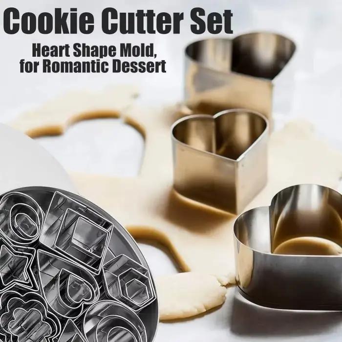 Ensemble multi-pièces de emporte-pièces géométriques, moules à pâtisserie en acier inoxydable, outils à fruits, parfaits pour la cuisson de bricolage et la coupe de fruits