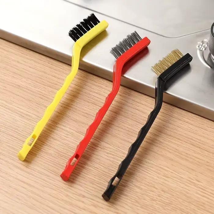 Brosses de nettoyage pour cuisinière à gaz en plastique avec tête de brosse en laiton acier inoxydable et nylon pour nettoyage facile et durable de la cuisine et des appareils électroménagers