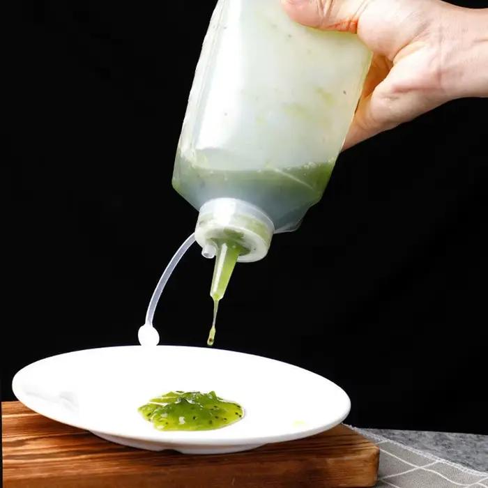 Bouteille à condiments à presser de 450 à 1000ml, avec couvercle, bouteille à presser en plastique, distributeur de stockage de vinaigrette, accessoires de cuisine