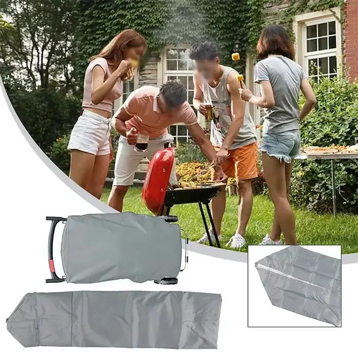 Couverture de gril grise 101x49x25cm, pour Weber voyageur, gril à gaz Portable 210D, couverture de barbecue robuste et étanche, couverture de cuisine de jardin