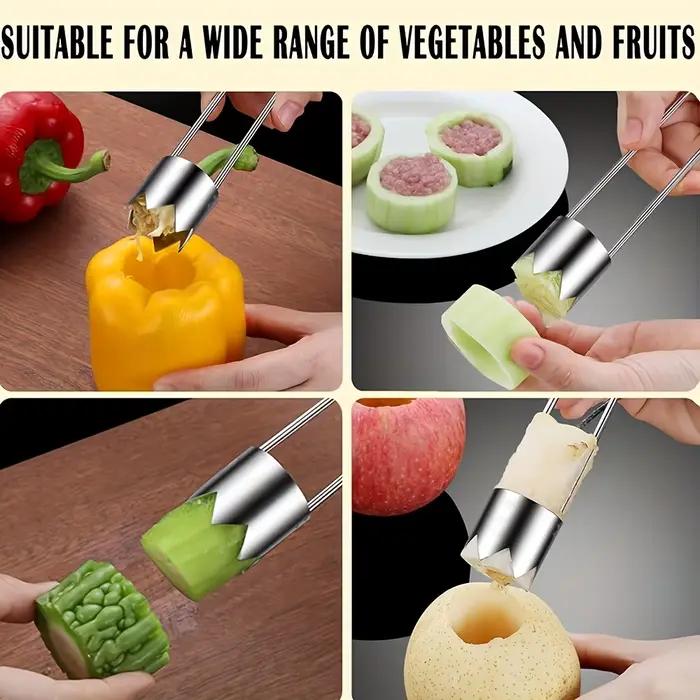 Dissolvant de noyau portable en acier inoxydable 304 pour poires et pommes coupe dentelée tranchante outil durable pour légumes polyvalent pour cuisine occasions spéciales