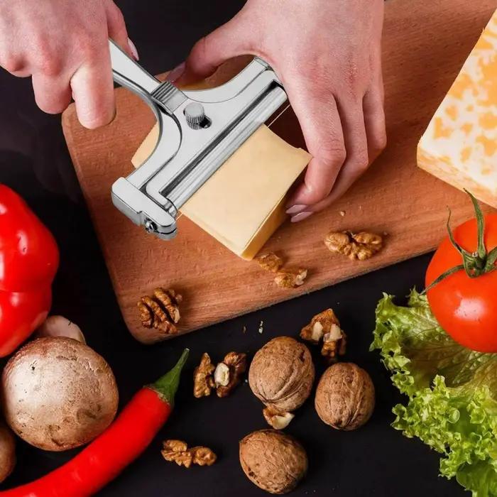 Trancheuse à fromage en acier inoxydable de qualité supérieure, avec fil, épaisseur réglable, coupe-beurre pour une coupe sans effort, Gadget de fromage