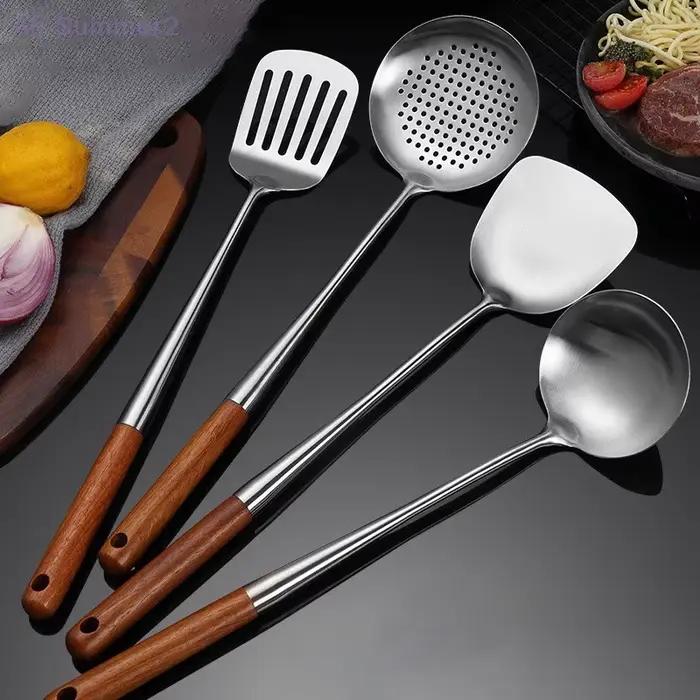 Ustensiles de cuisine Wok spatule fer et louche outil