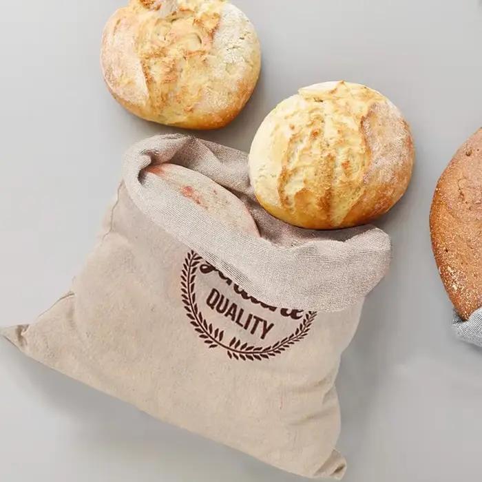 Sac à pain en lin, sacs réutilisables pour pain