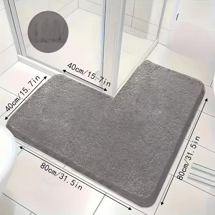 Tapis de sol de cuisine en forme de L grand taille couleur unie tapis absorbant épaissi pour restaurant tapis antidérapant tapis salle de bain durable et élégant