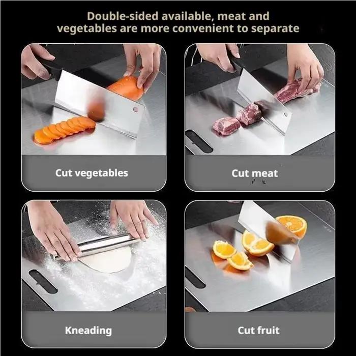 Planche à découper épaisse en acier inoxydable, antibactérienne et résistante à la moisissure, planche à découper domestique, planche à pétrir la pâte de cuisine 2026