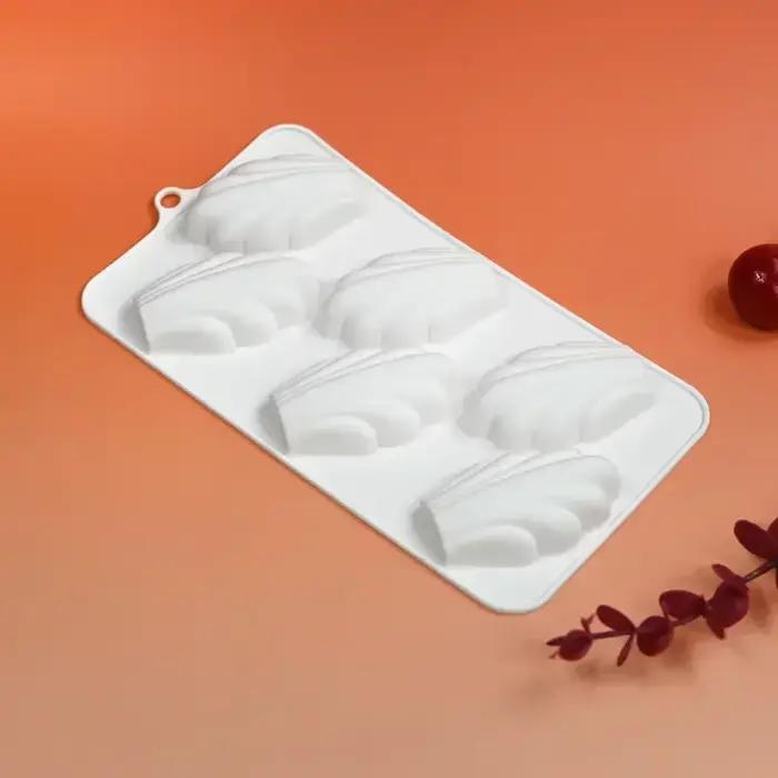 Moule à gâteau en silicone à 6 trous motif madeleine, pour mousse au chocolat, coquille, fleur, dessert français, décoration, ustensiles de cuisson, DIY, 2025