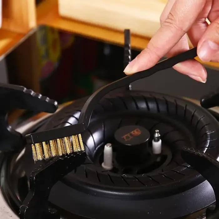 Brosses de nettoyage de cuisinière à gaz, outil de cuisine, brosses en Fiber métallique, brosse en fer, brosse métallique de nettoyage, brosse en cuivre, outils de nettoyage 3 pièces