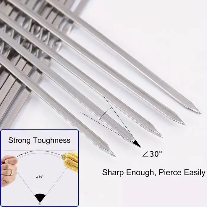 Brochettes de Kabob plates en métal et acier inoxydable