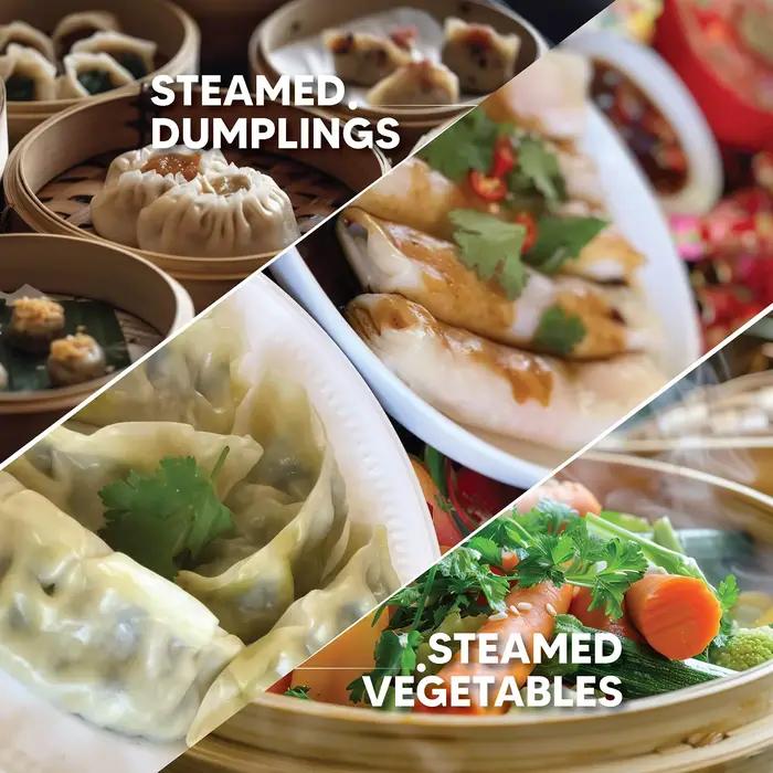 Cuiseur vapeur alimentaire en bambou de 10 pouces avec couvercle, bambou 100% naturel, panier vapeur pour la cuisson des boulettes, Dim Sum, légumes, viande de poisson
