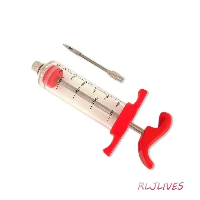 Seringue à viande pour barbecue 30ML, injecteur de marinade d'épices, aiguilles en acier inoxydable, seringue à Sauce, outils de cuisine, injection de seringue de poulet