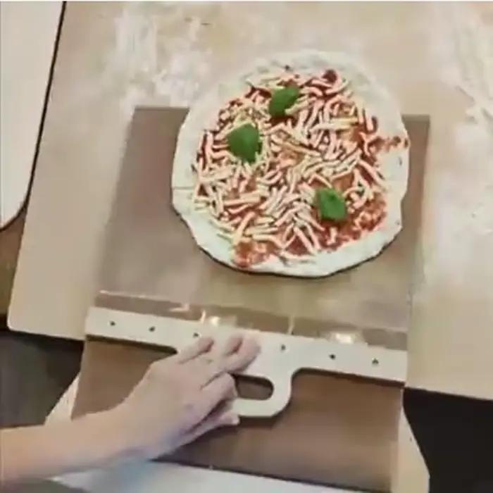 Pelle à Pizza coulissante Portable, plateau à pâte, pelage de Pizza coulissant, spatule antiadhésive, palette avec tissu haute température, 1 pièces