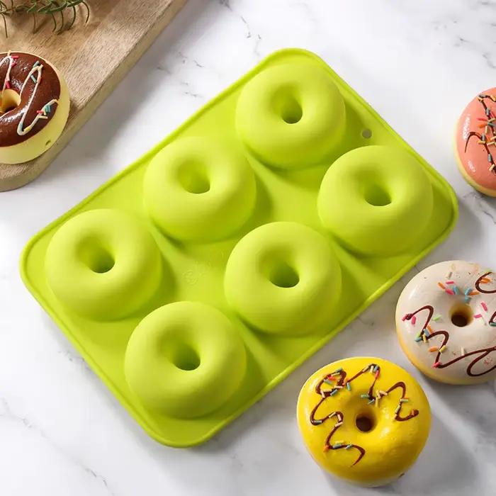 Lot de 3 moules à donuts en silicone à 6 cavités