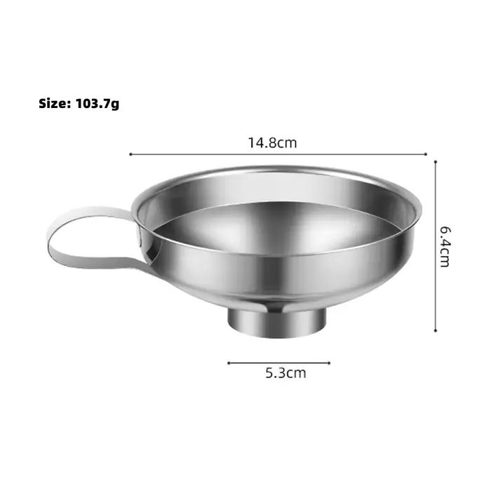 Entonnoir à large bouche en acier inoxydable, entonnoir en conserve, tasse, confiture, filtre à trémie pour pot de vinaigrette, filtre à huile en conserve, vin, eau, épices, etc.