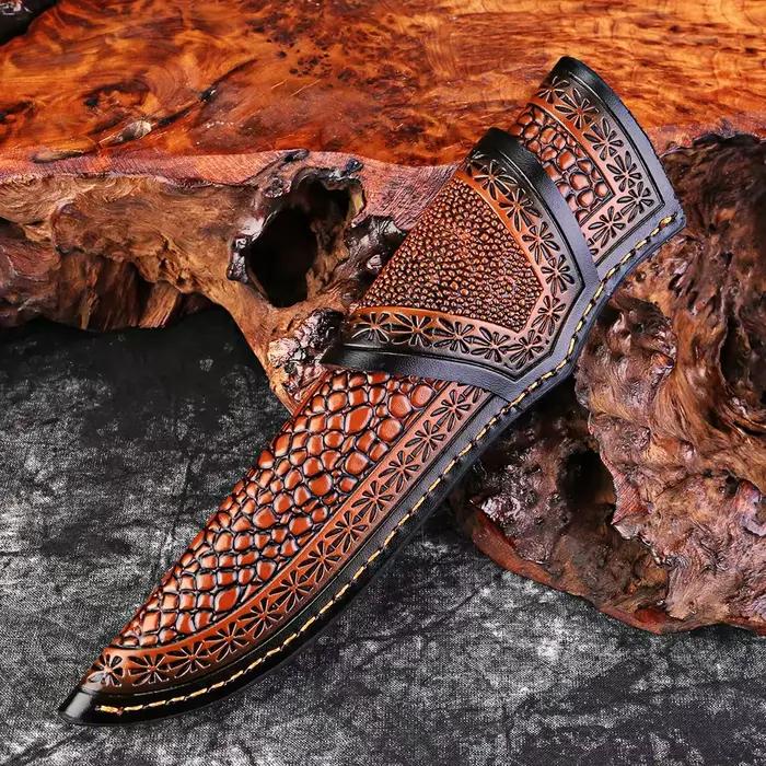 Fourreau de couteau portable marron pour couteaux à désosser