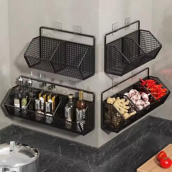 Panier de rangement pour oignons, gingembre et ail, étagère de cuisine, panier à légumes, panier suspendu au gingembre et à l'ail, mural, 1 pièce