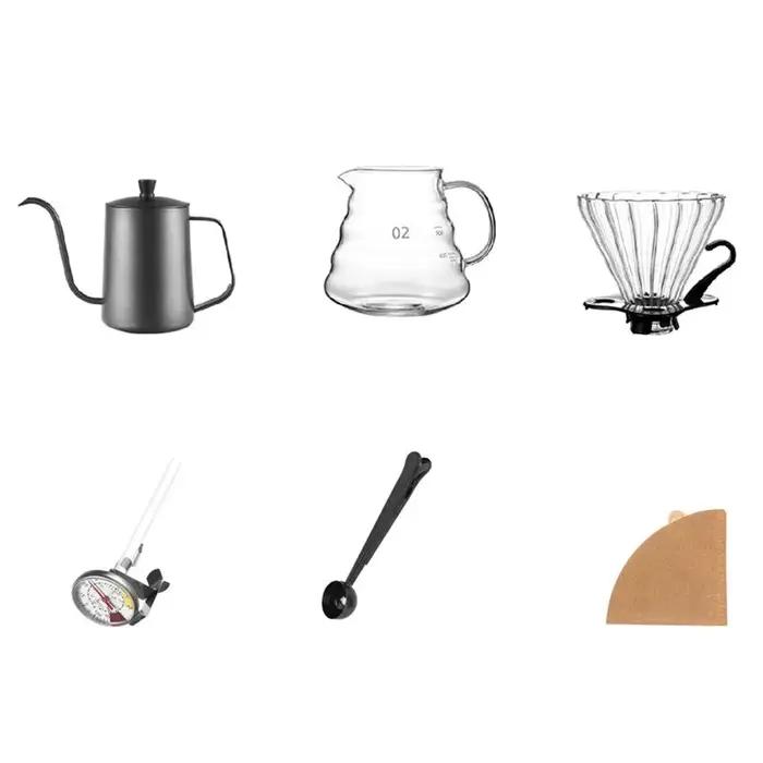 MEIMEI-ensemble de café infusé à la main accessoires de café bouilloire à café bouilloire à col de cygne Portable outils de Barista de Camping
