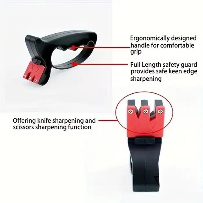 Aiguiseur de couteaux et de ciseaux ergonomique léger multifonction