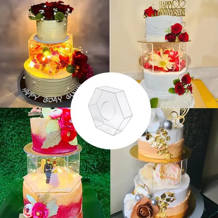 Panneau d'affichage de gâteaux en acrylique, rond et carré, bord hexagonal, plateau à grattoir plus lisse, bricolage, panneau rechargeable, outils de support de Base