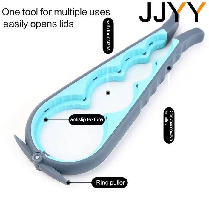 JJYY Ouvre-bocal 5 en 1 Ouvre-bouteille à prise facile Couvercle tournant Ouverture rapide Cuisson Utilisation
