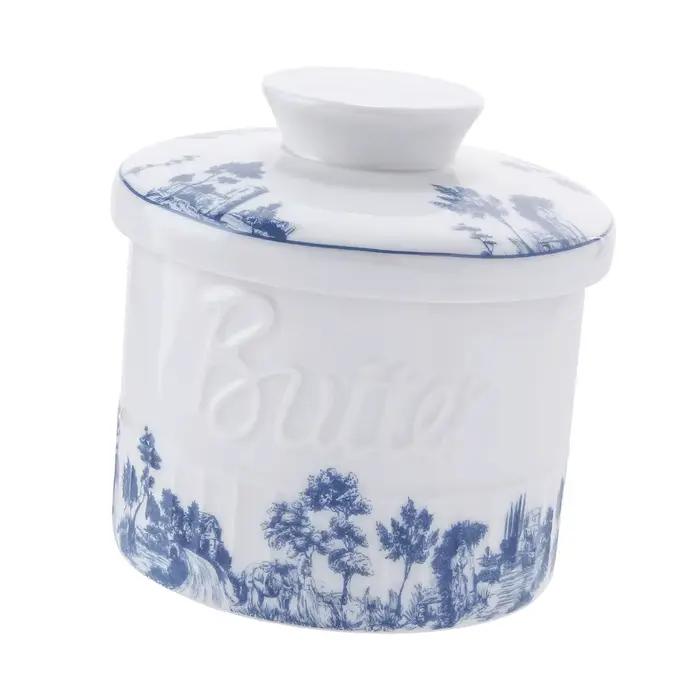 Pot à beurre en céramique élégant avec couvercle pour beurre frais et tartinable occasionnellement pour la maison et les hôtels cadeau d'anniversaire pour cuisiniers