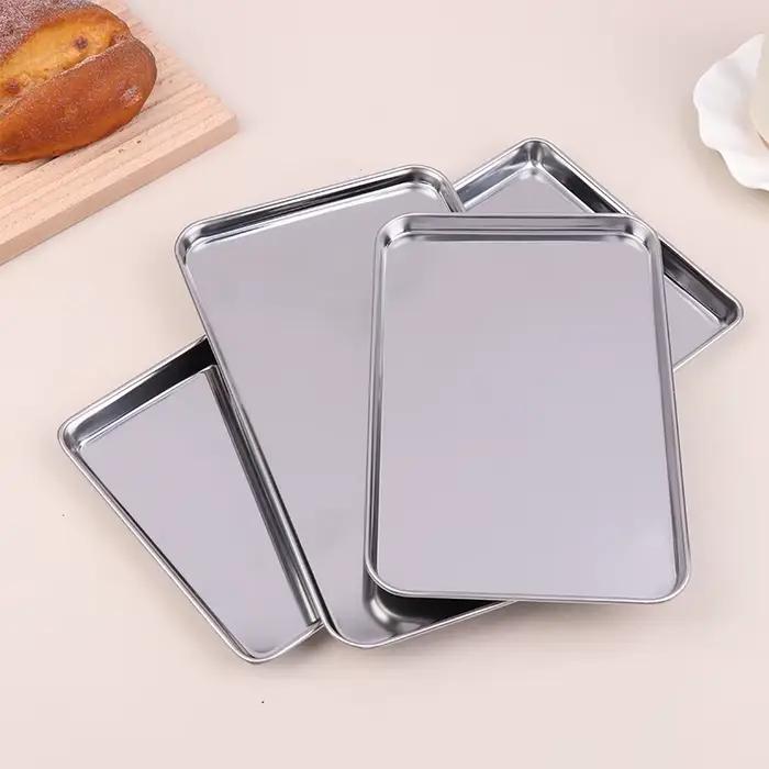 Plateau rectangulaire nordique en acier inoxydable