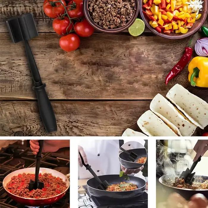 Hachoir à viande de cuisine, broyeur de bœuf moulu, spatule de mélange, de broyage et de frappe, grattoir à viande pour hacher la viande