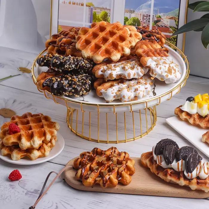 Modèle de nourriture de gaufre de Simulation 1 pièces pour l'affichage de vitrine de Simulation de gastronomie, modélisation d'accessoires de photographie de Cuisine à domicile