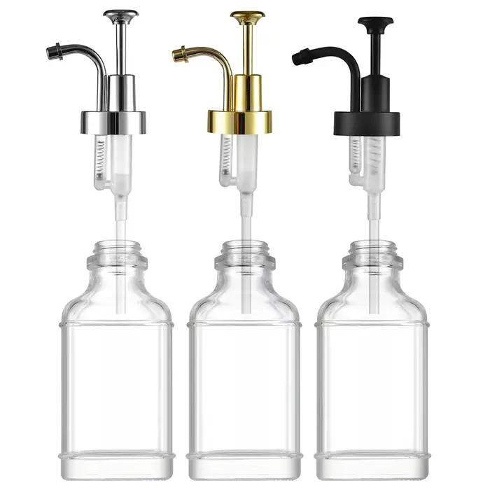 Distributeur de Sistressde Café en Verre de 500ml avec Pompe en Acier, Bouteille, Huile, Tous les Jours, Érable, Accessoires de Bar