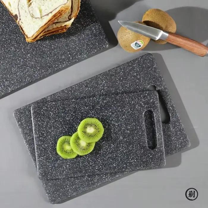 Planche à découper en PP à texture marbrée antibactérienne, résistante à la moisissure, pour légumes, passe au lave-vaisselle